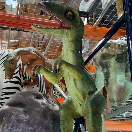 Green Baby Raptor Dinosaur Statue - LM Treasures 