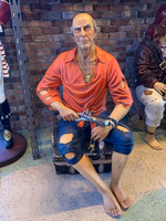 Pirate on Treasure Chest Life Size Statue - LM Treasures 