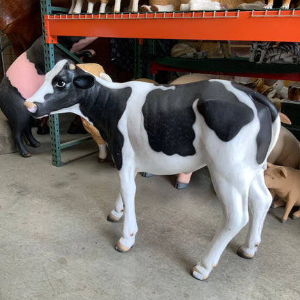 Large Baby Holstein Cow Life Size Statue - LM Treasures 