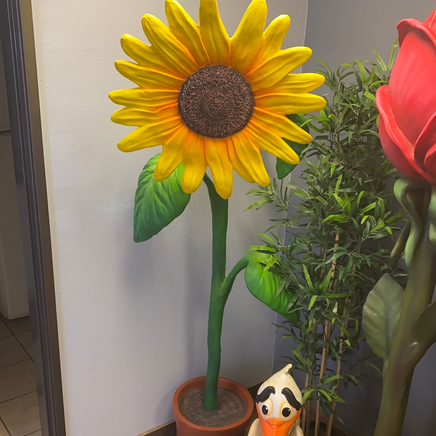 Large Sunflower In Pot Flower Statue - LM Treasures 