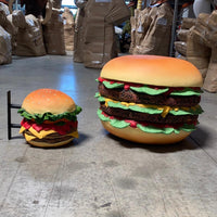 Double Cheeseburger With Bracket Over Sized Statue - LM Treasures 