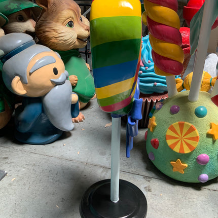 Rainbow Heart Lollipop Over Sized Statue - LM Treasures 