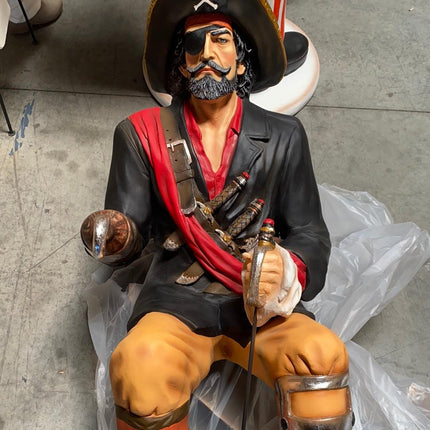Sitting Captain Hook Life Size Statue - LM Treasures 