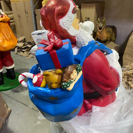 Santa Claus With Sack Life Size Christmas Statue - LM Treasures 