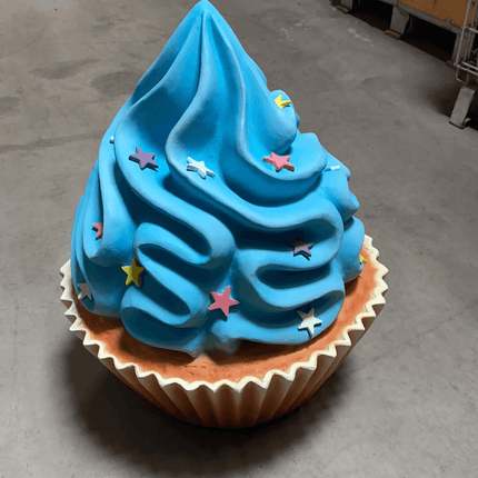 Blue Cupcake With Stars Over Sized Statue - LM Treasures 