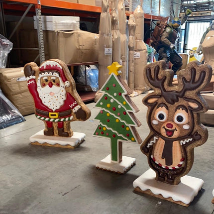 Santa Gingerbread Cookie Over Sized Statue - LM Treasures 