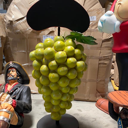 Green Grapes Over Size Statue With Menu Board - LM Treasures 