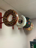 Hanging Brown Donut Over Sized Statue - LM Treasures Life Size Statues & Prop Rental
