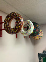 Hanging Brown Donut Over Sized Statue - LM Treasures 