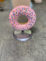 Pink Donut Over Sized Statue - LM Treasures Life Size Statues & Prop Rental