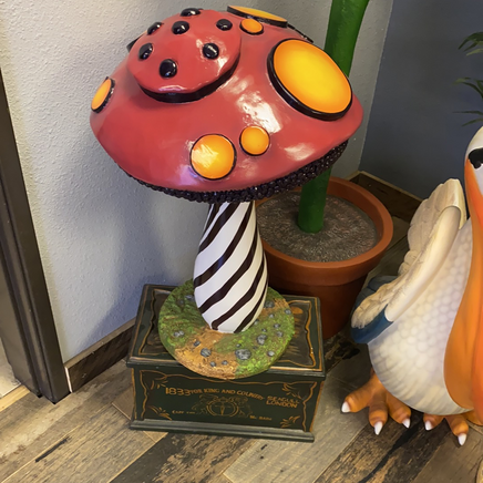 Stripped Mushroom Over Sized Statue - LM Treasures 