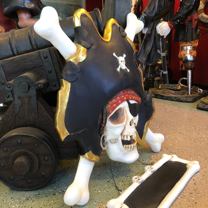 Pirate Skull Cross Bone Sign Statue - LM Treasures 