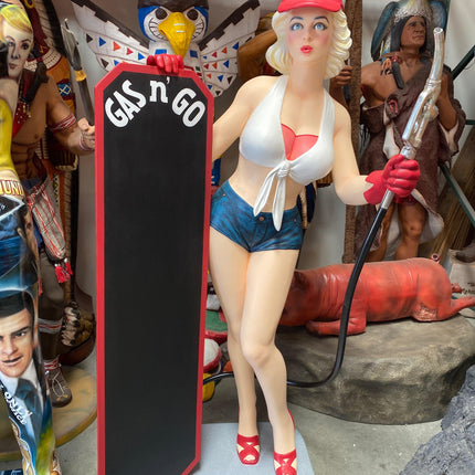 Gasoline Girl Menu Life Size Statue - LM Treasures 
