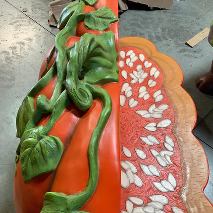 Pumpkin Bench Life Size Statue - LM Treasures 