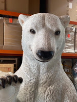 Polar Bear Chair Photo Op Life Size Statue - LM Treasures Life Size Statues & Prop Rental