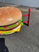 Double Cheeseburger Hanging Over Sized Statue - LM Treasures Life Size Statues & Prop Rental
