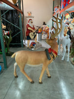 Long Horn Reindeer Standing Life Size Statue - LM Treasures 