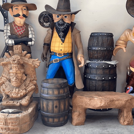 Old Small Resin Barrel Statue - LM Treasures 