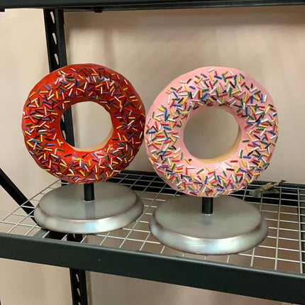 Red Donut Over Sized Statue - LM Treasures 