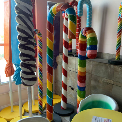 Rainbow Candy Cane Over Sized Statue - LM Treasures 