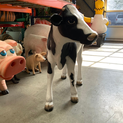 Large Baby Holstein Cow Life Size Statue - LM Treasures 