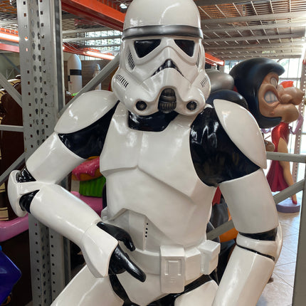 White Space Trooper In Action Life Size Statue - LM Treasures 