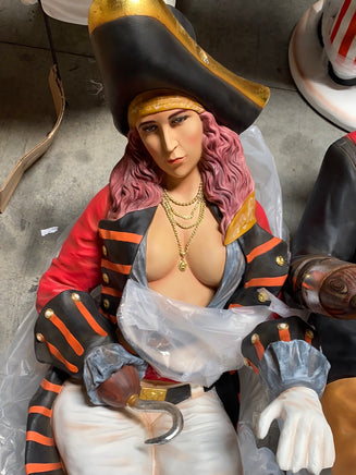 Lady Pirate Sitting Life Size Statue - LM Treasures 
