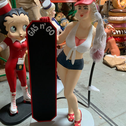 Gasoline Girl Menu Life Size Statue - LM Treasures 