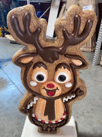 Reindeer Gingerbread Cookie Over Sized Statue - LM Treasures 