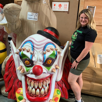 Scary Clown Head Wall Decor Over Sized Statue - LM Treasures 