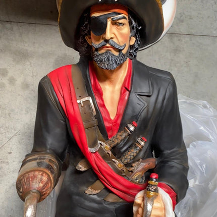 Sitting Captain Hook Life Size Statue - LM Treasures 