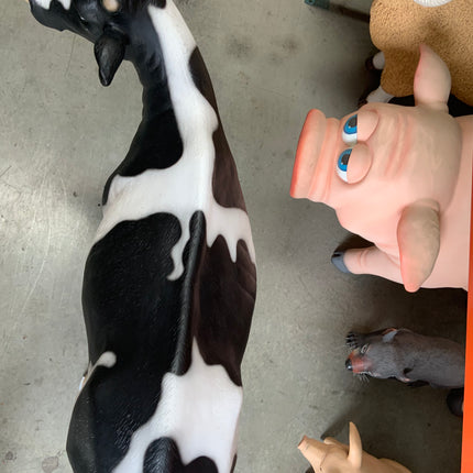 Large Baby Holstein Cow Life Size Statue - LM Treasures 