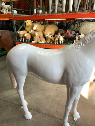 White Horse Standing Life Size Statue - LM Treasures 
