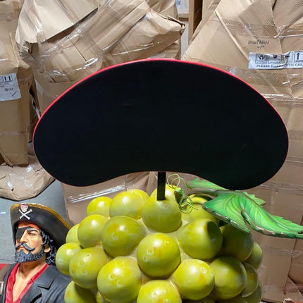 Green Grapes Over Size Statue With Menu Board - LM Treasures 