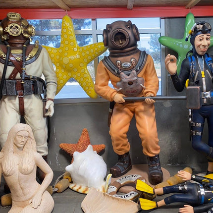 Deep Sea Diver With Hammer Life Size Statue - LM Treasures 