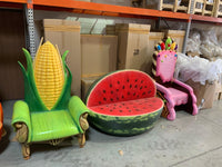 Watermelon Bench Life Size Statue - LM Treasures 