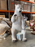 Polar Bear Chair Photo Op Life Size Statue - LM Treasures Life Size Statues & Prop Rental