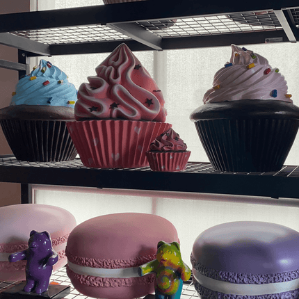 Pink Chocolate Cupcake With Stars Over Sized Statue - LM Treasures 