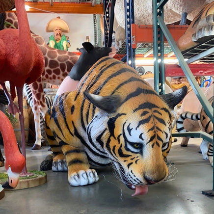 Bengal Tiger Drinking Life Size Statue - LM Treasures 