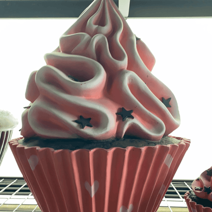 Pink Chocolate Cupcake With Stars Over Sized Statue - LM Treasures 