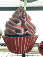 Pink Chocolate Cupcake With Stars Over Sized Statue - LM Treasures 