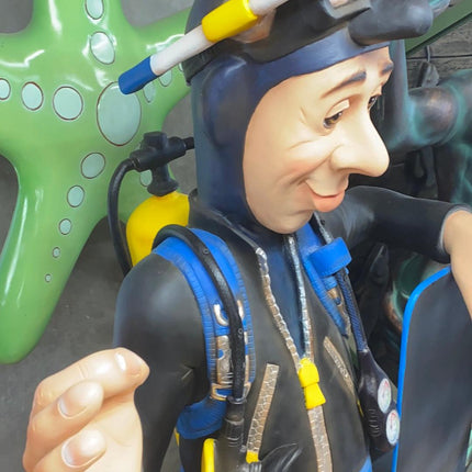 Diver With Menu Life Size Statue - LM Treasures 