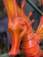 Jumbo Orange Seahorse Over Sized Statue - LM Treasures Life Size Statues & Prop Rental