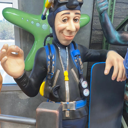 Diver With Menu Life Size Statue - LM Treasures 