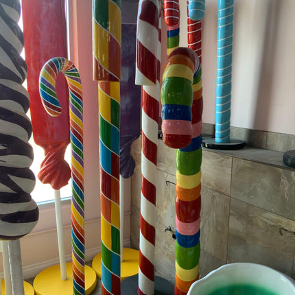 Rainbow Candy Cane Over Sized Statue - LM Treasures 