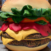 Double Cheeseburger With Bracket Over Sized Statue - LM Treasures 