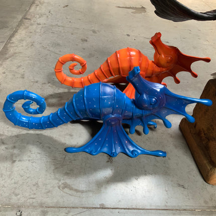 Jumbo Blue Seahorse Statue - LM Treasures 