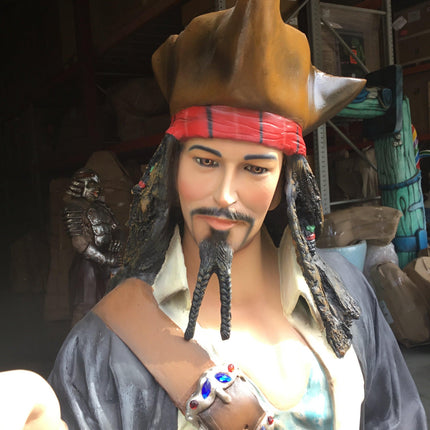 Pirate on Barrel Holding a Beer Life Size Statue - LM Treasures 