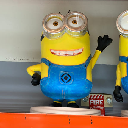 Cartoon Yellow Minion Waving Statue - LM Treasures 