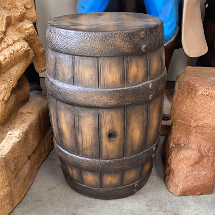 Old Small Resin Barrel Statue - LM Treasures 